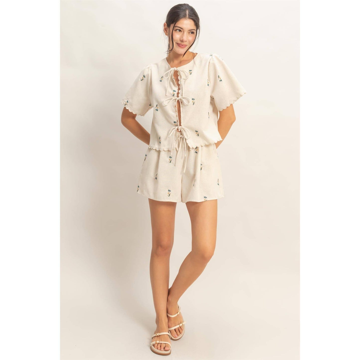 Magnolia Tie Front Top