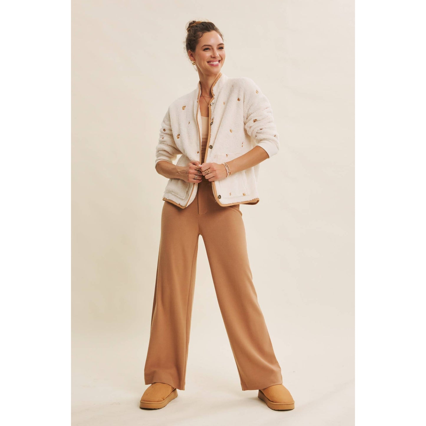 Lola Embroidered  Fleece Jacket