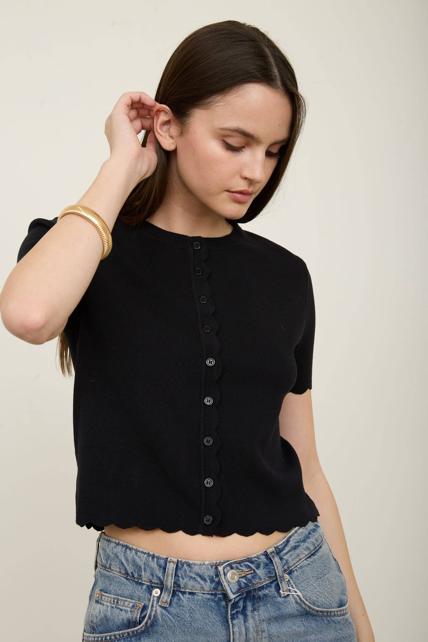 Parker Scalloped Hem Cardigan