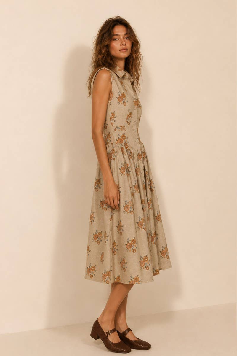 Georgiana Floral Midi Shirt Dress