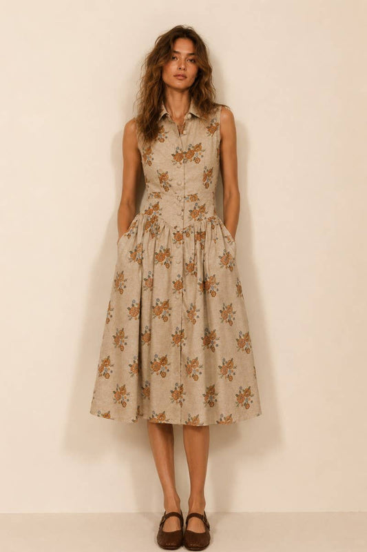 Georgiana Floral Midi Shirt Dress