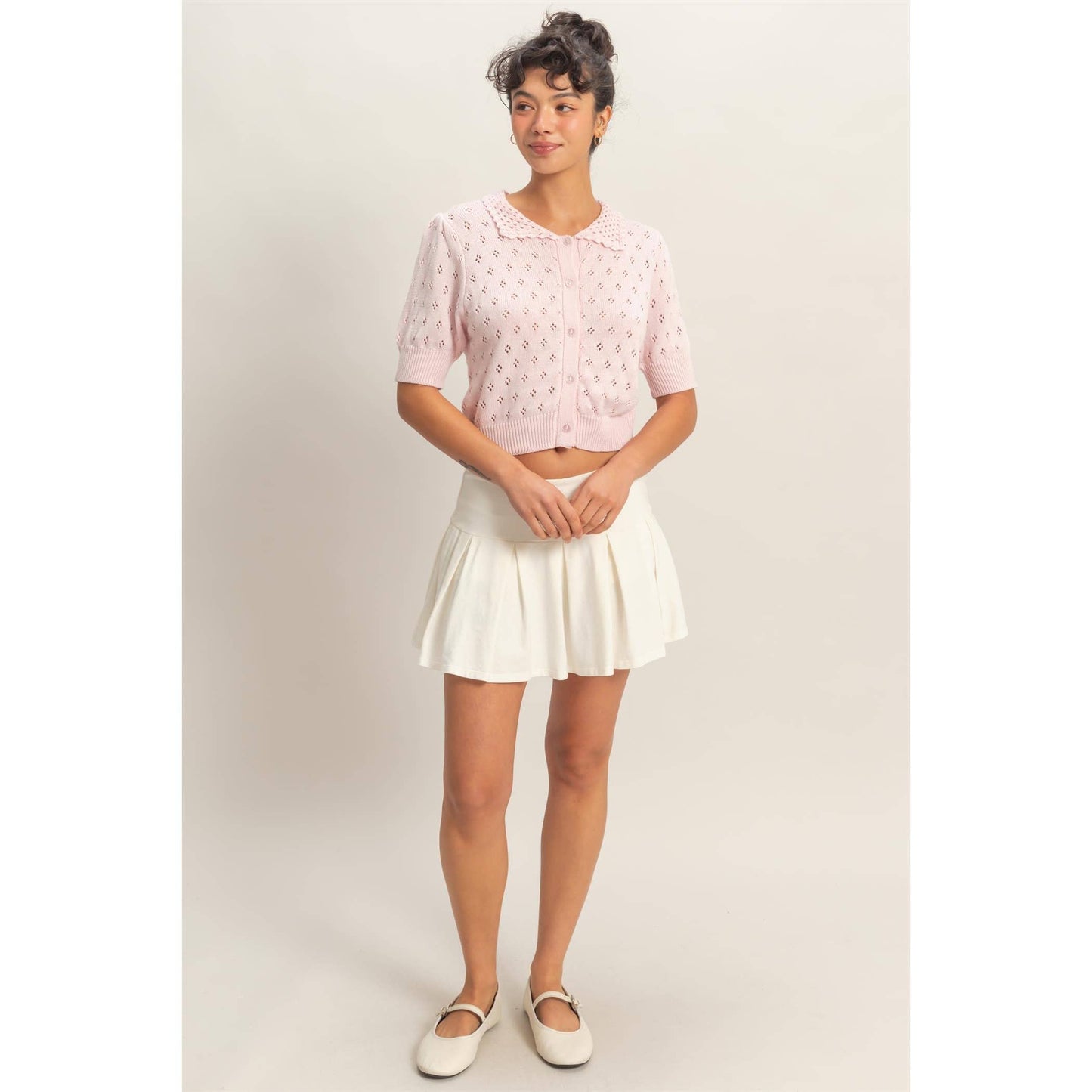 Poppy Button-Up Knit Top