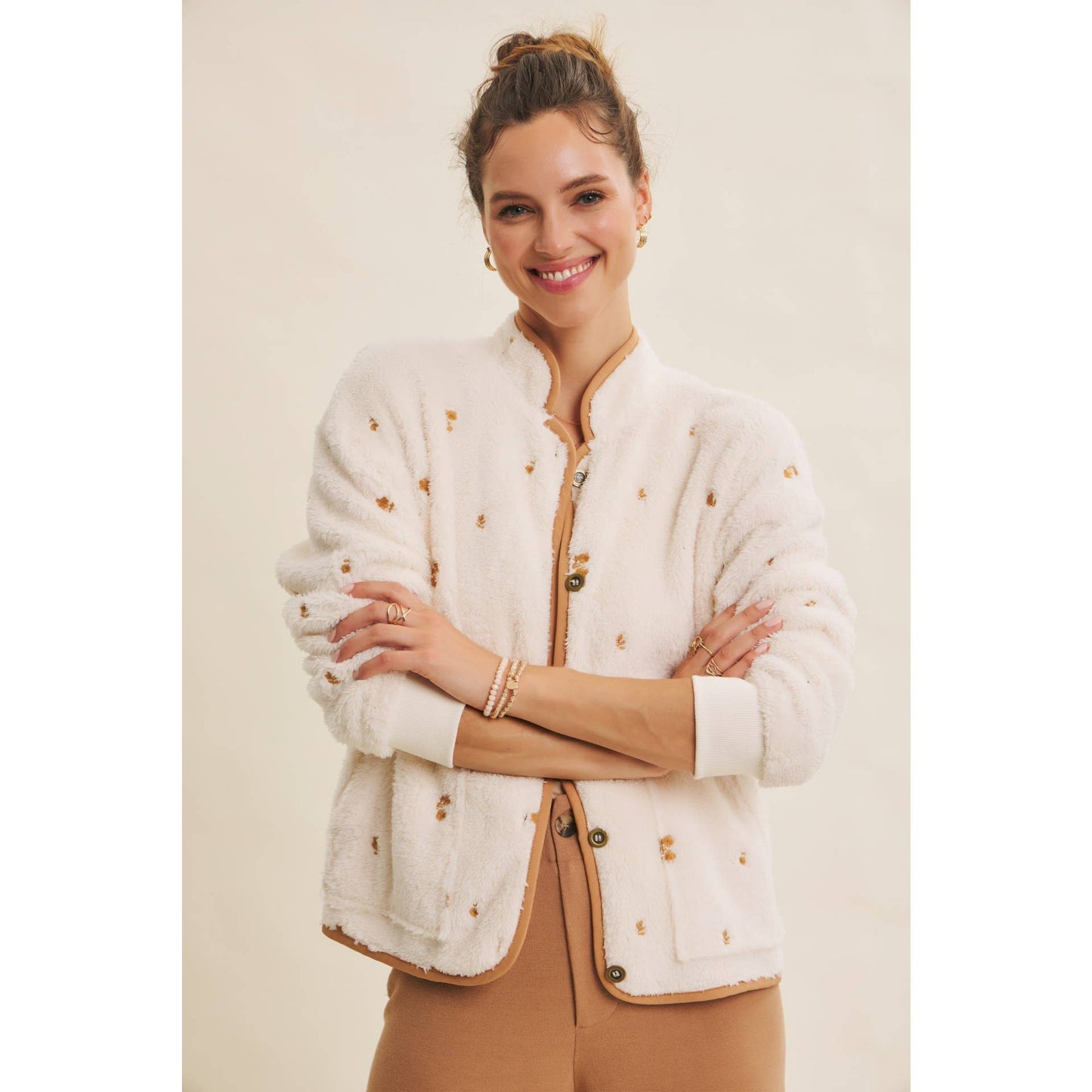 Lola Embroidered  Fleece Jacket