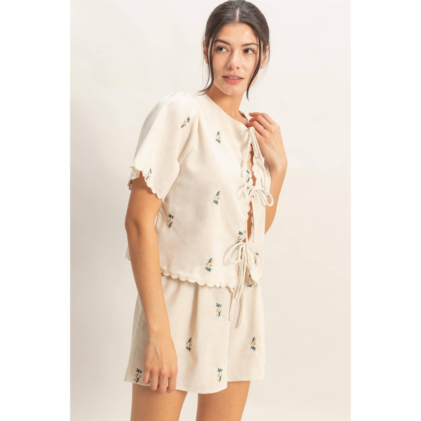 Magnolia Tie Front Top